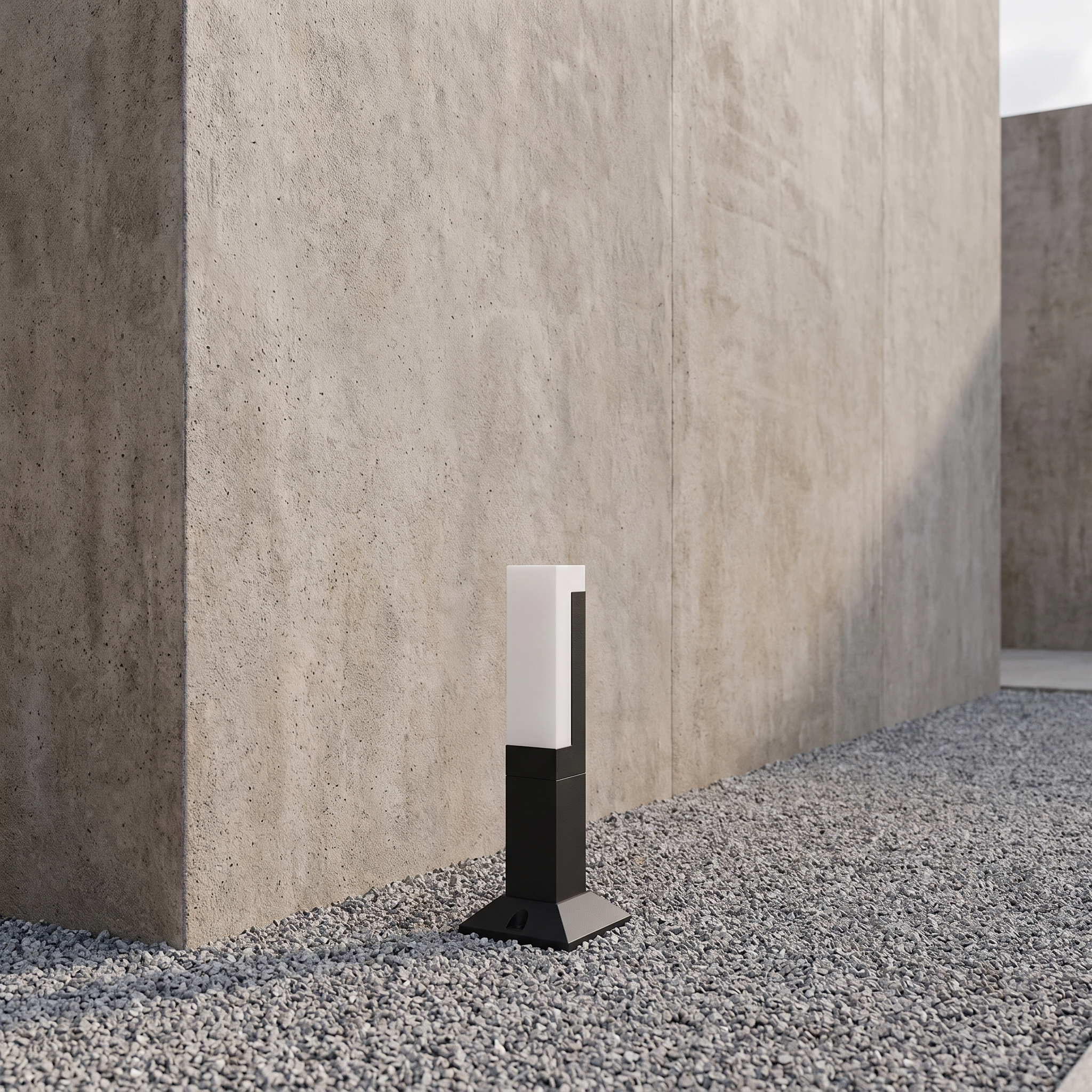 Meadow path light in a gravel border