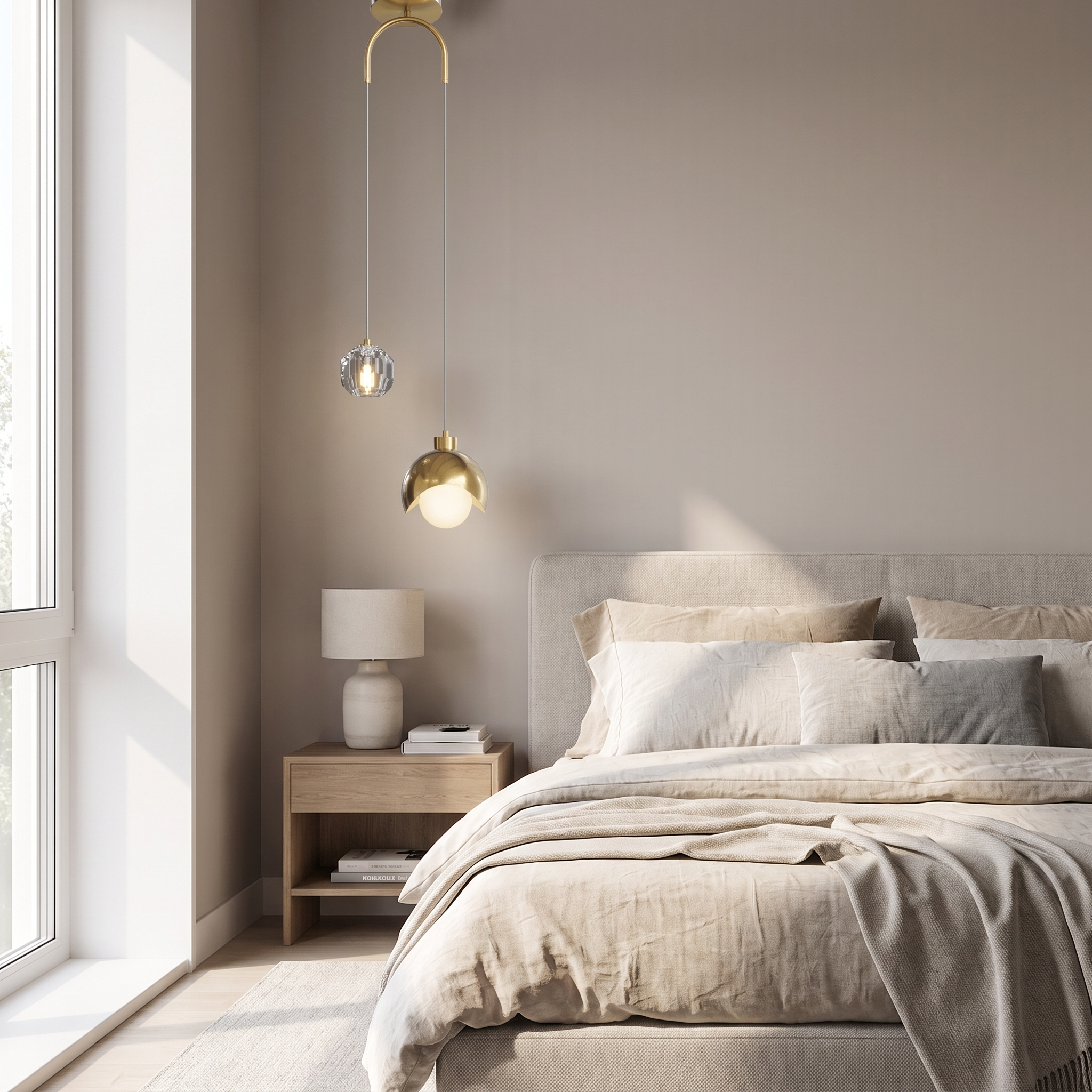 Diana pendant light beside a bed