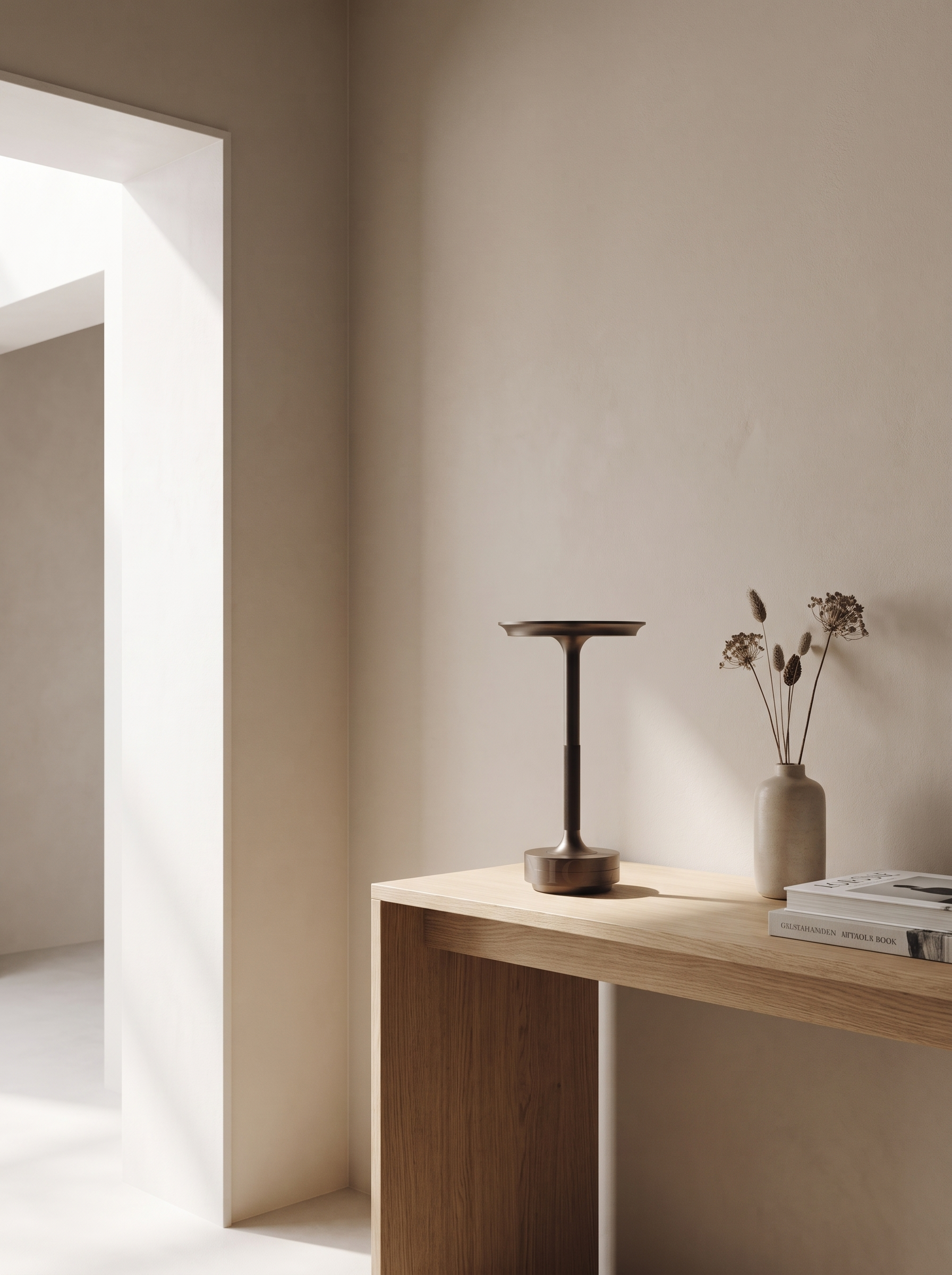 Aris table lamp on a console table